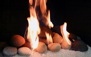 Fire Clay Fireplace Rocks designs for fireglass fireplaces and firepits